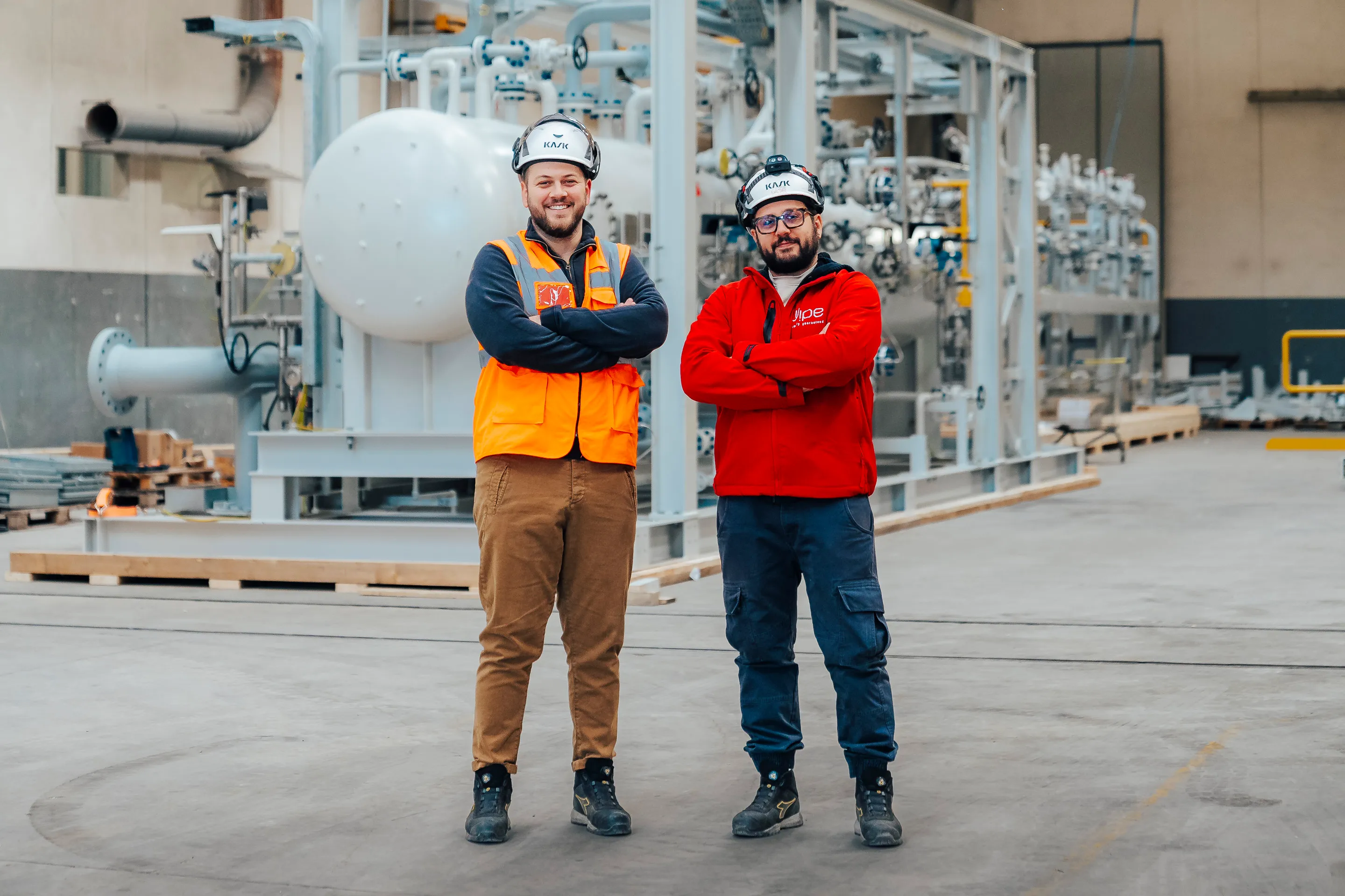 Two plant inspector working in oil and gas plant